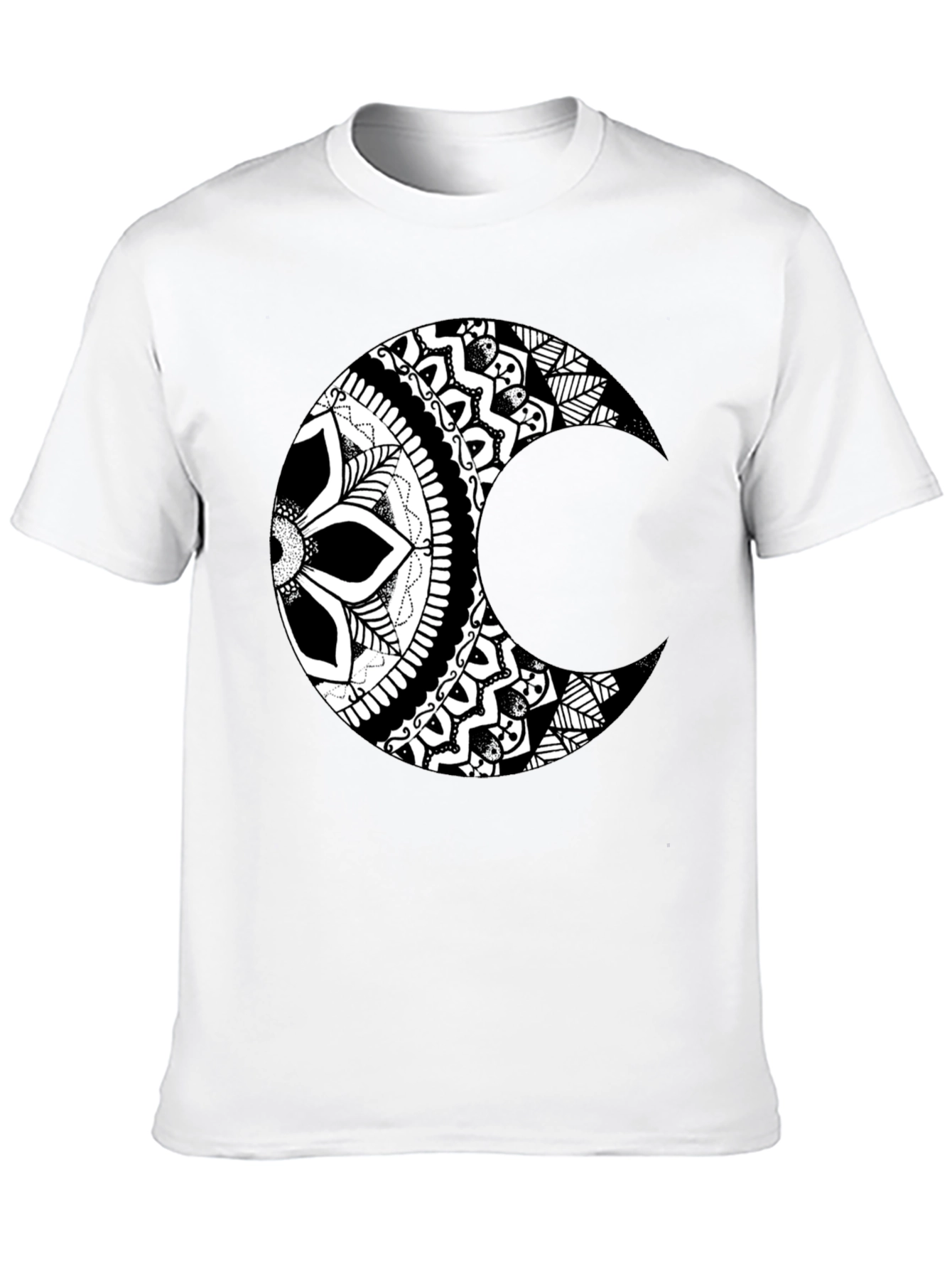 Moon Mandala Graphic Tee - Stylish Black T-Shirt