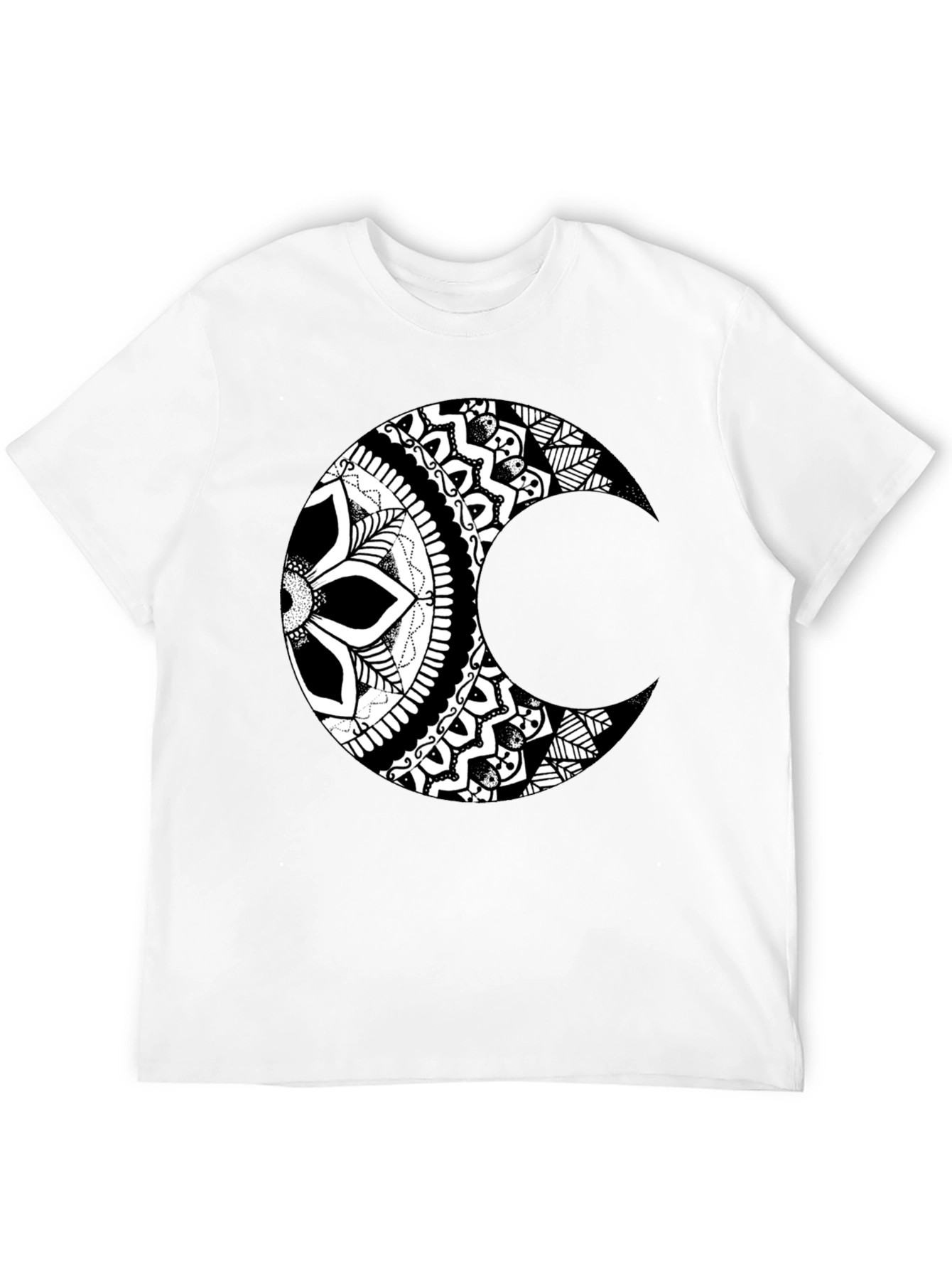 Moon Mandala Graphic Tee - Stylish Black T-Shirt