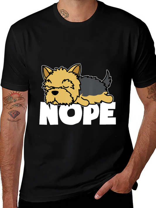 Nope Dog Graphic Tee - Funny Lazy Dog T-Shirt