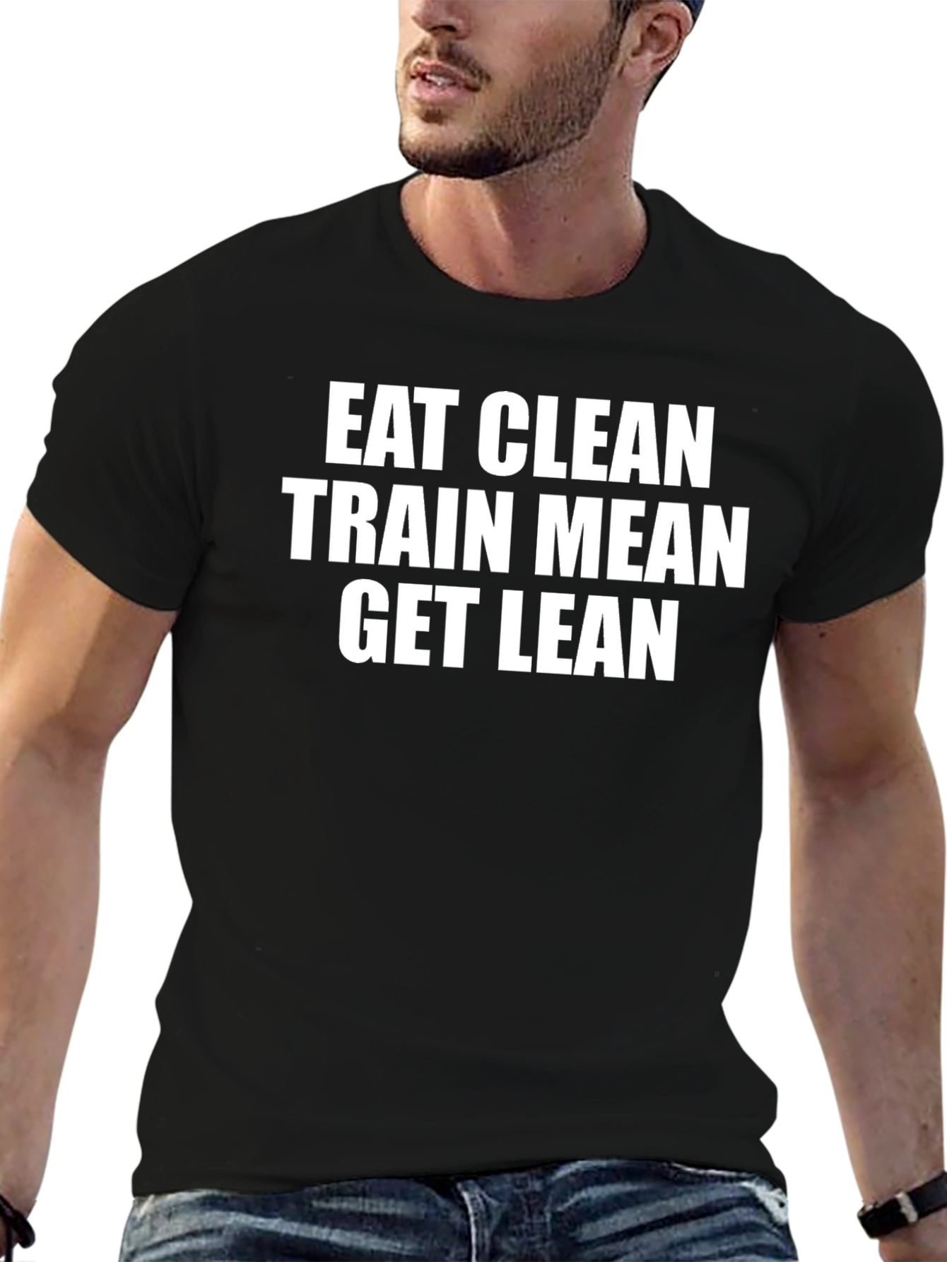 Eat Clean Train Mean Get Lean Black T-Shirt