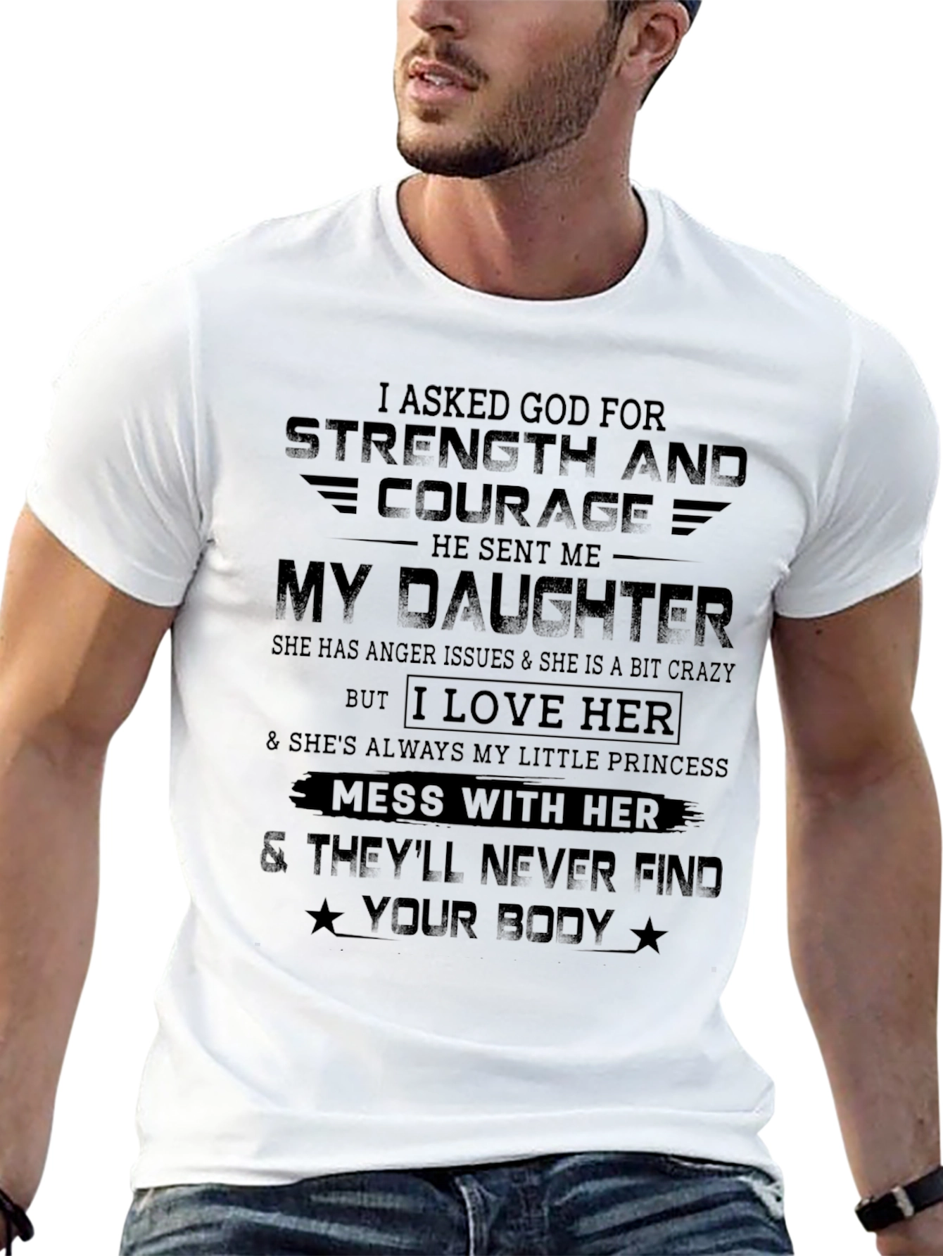 Strength & Courage Daughter Graphic T-Shirt