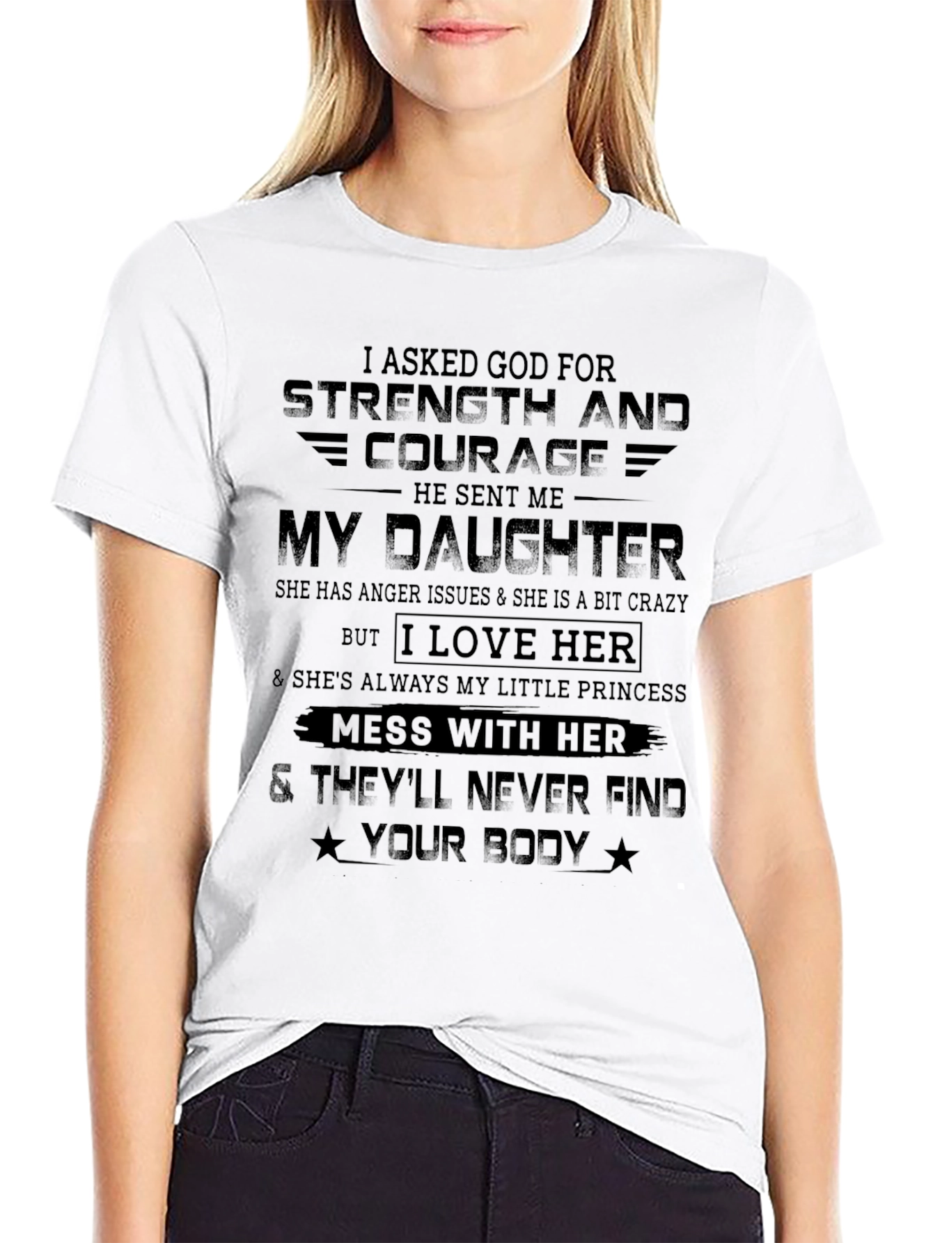 Strength & Courage Daughter Graphic T-Shirt