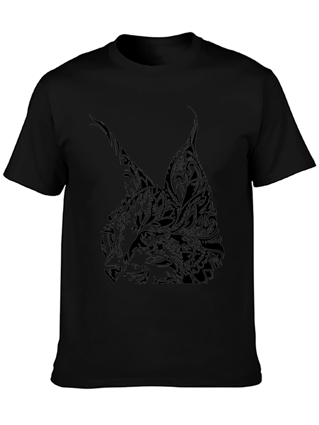 Mens Black Lynx Graphic T-Shirt