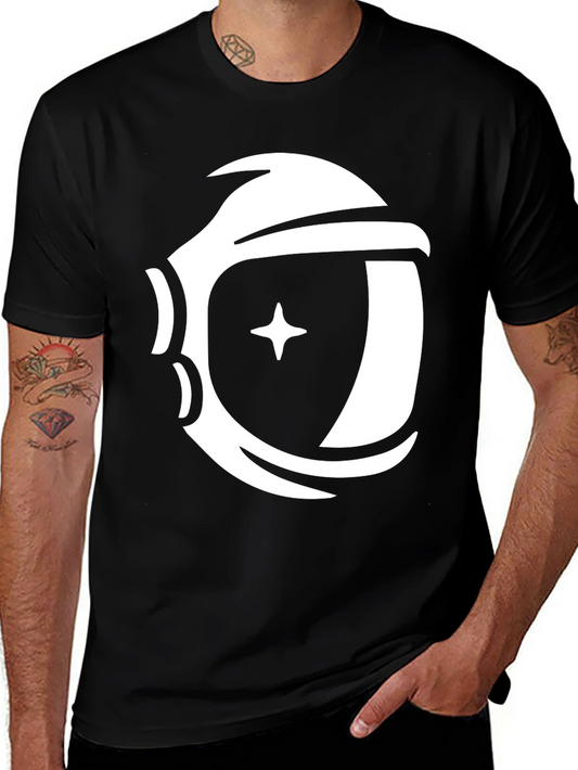 Astronaut Helmet Graphic Black T-Shirt