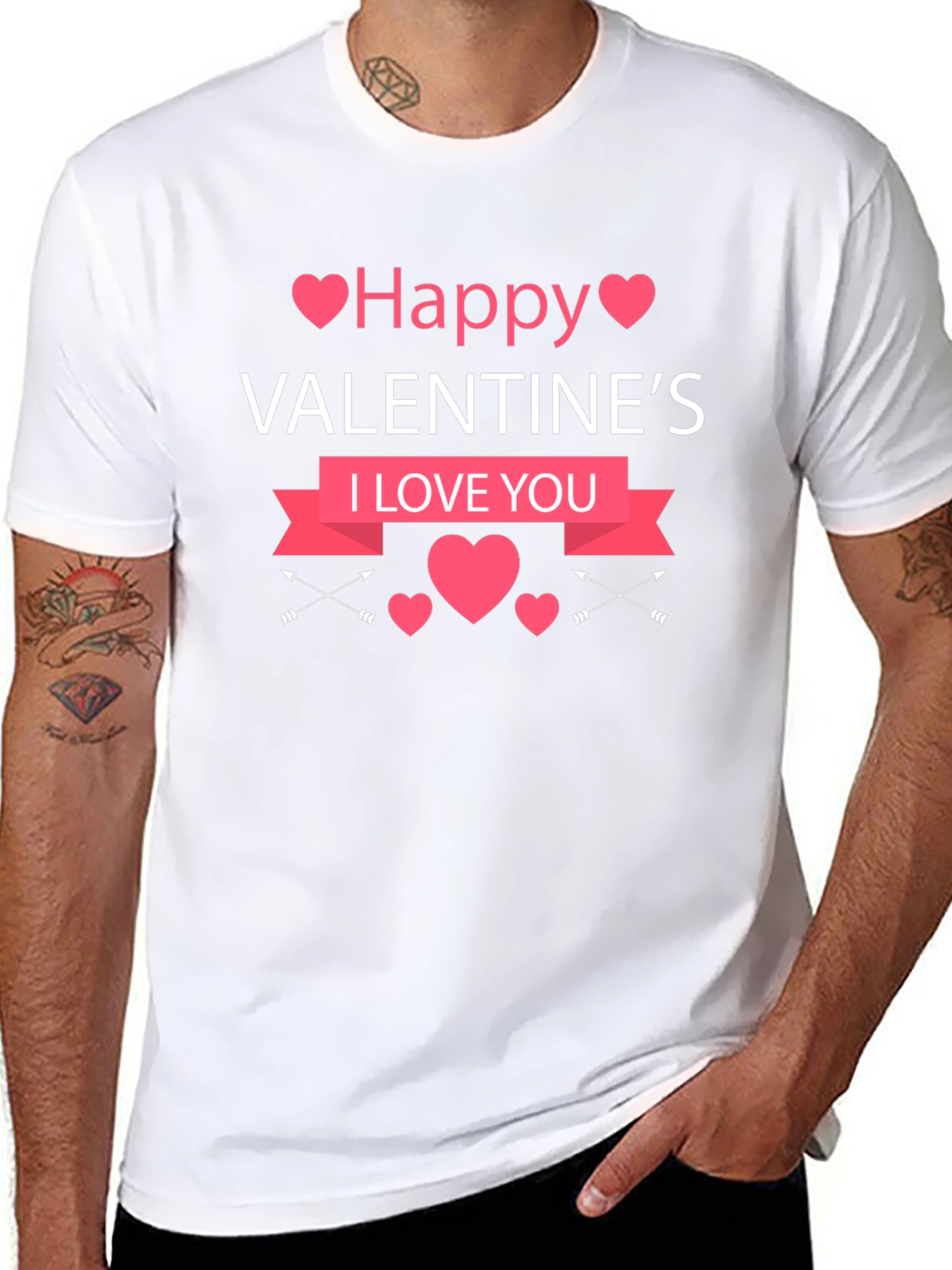 Happy Valentines Day Black T-Shirt