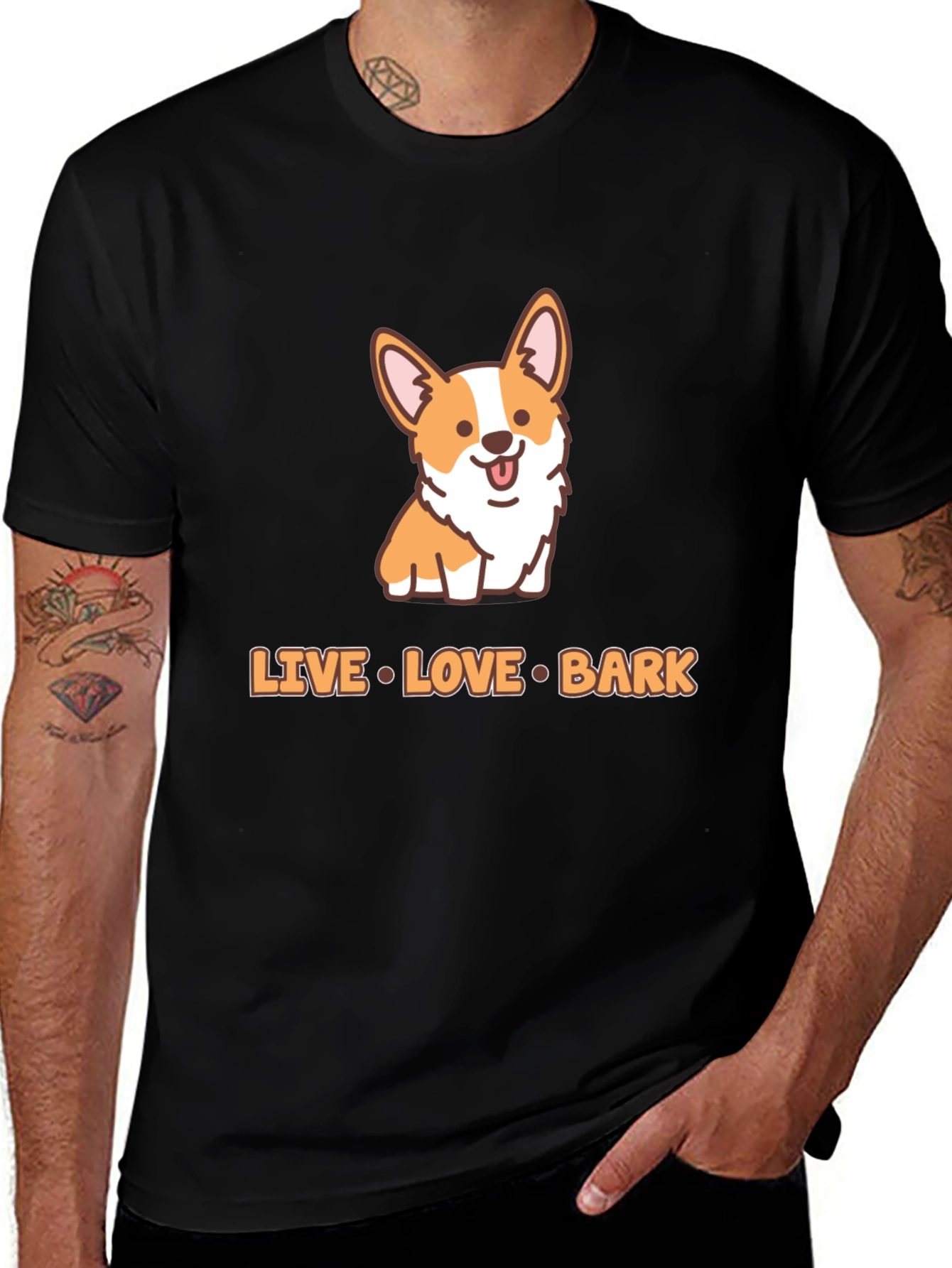 Live Love Bark Corgi T-Shirt