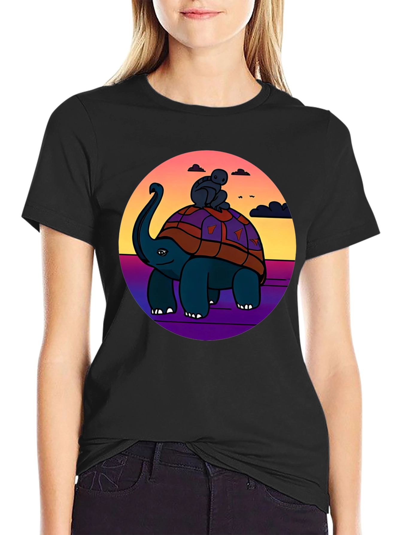 Turtle Rider Graphic Tee - Unique Comfort