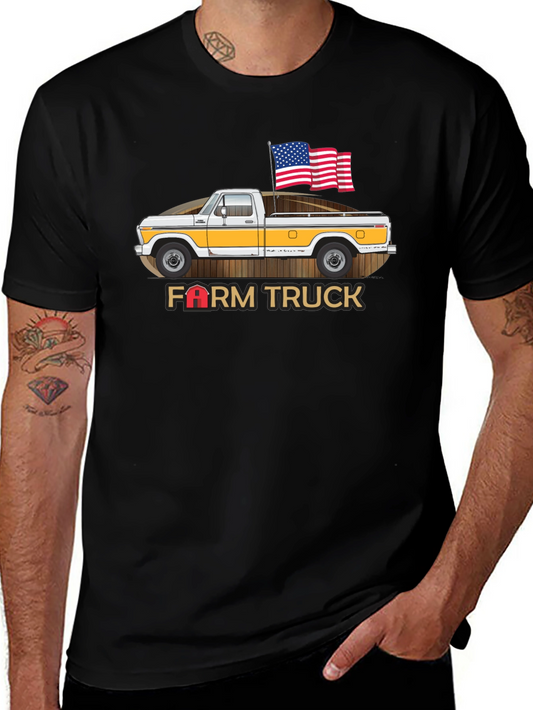 Farm Truck American Flag Graphic Tee