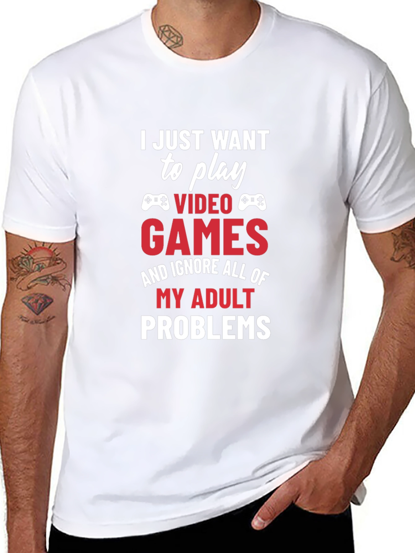 Gamer Tee: Play Video Games Ignore Adult Problems