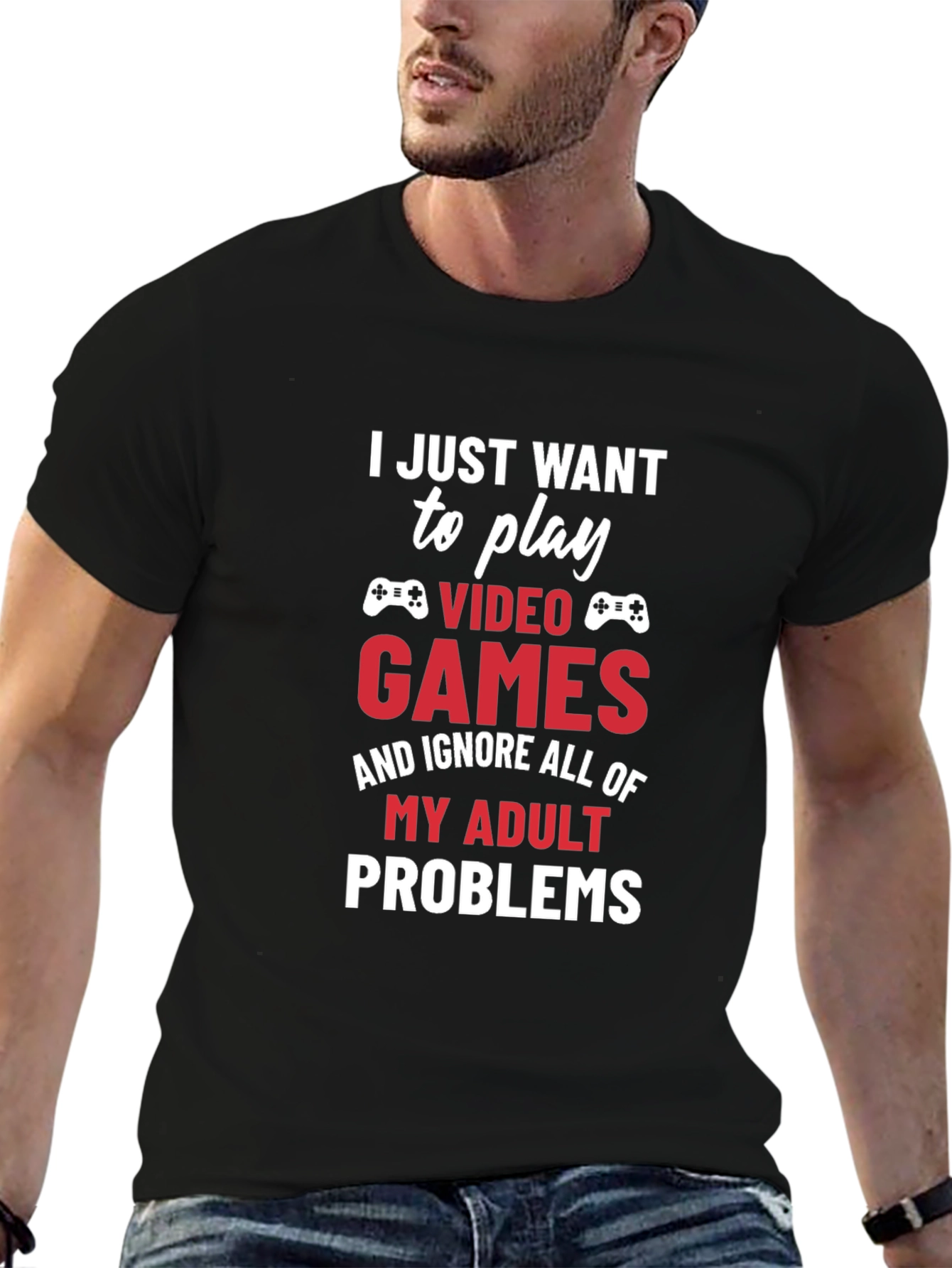 Gamer Tee: Play Video Games Ignore Adult Problems