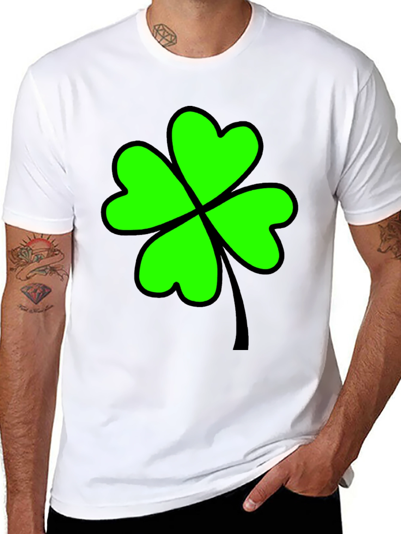 Lucky Clover T-Shirt - Black Graphic Tee