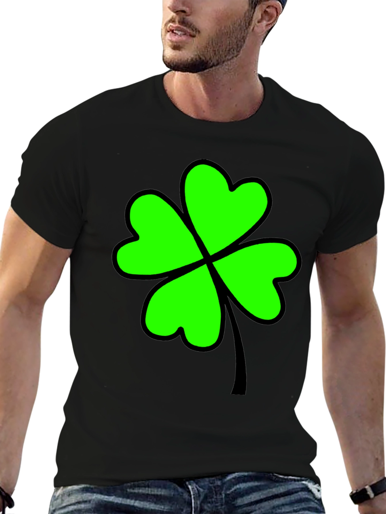 Lucky Clover T-Shirt - Black Graphic Tee