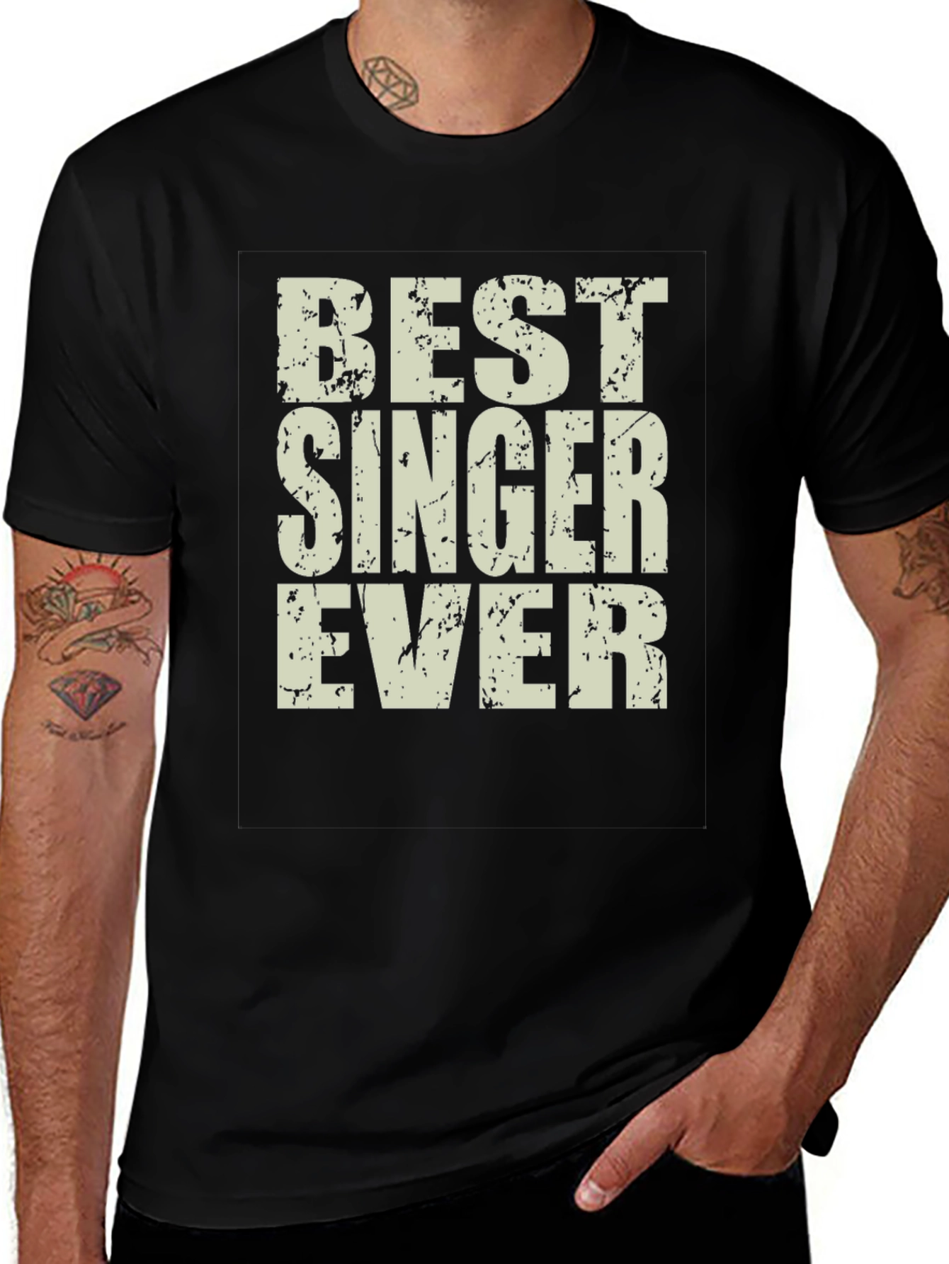 Best Singer Ever Graphic Tee - Black