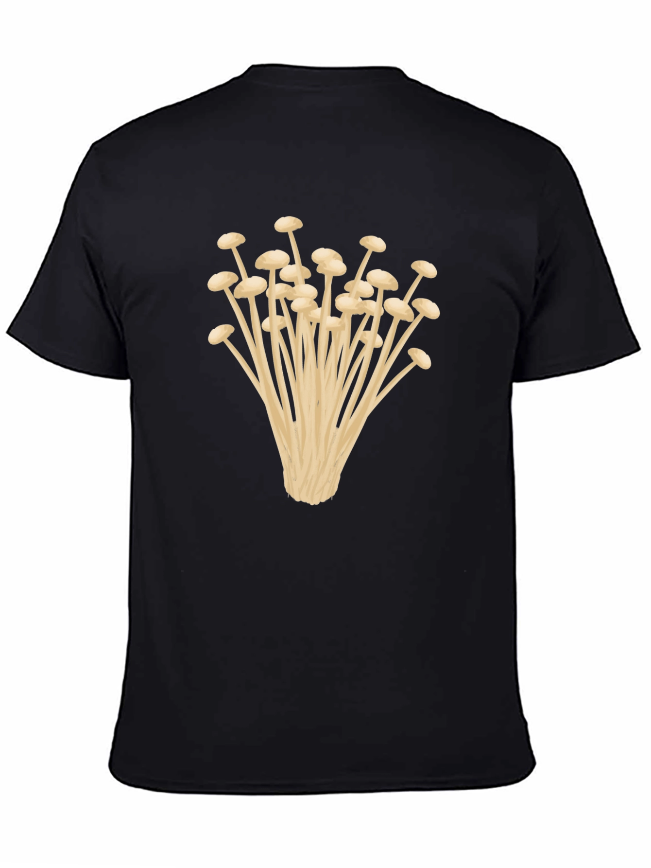 Enoki Mushroom Graphic Tee - Unisex Black T-Shirt