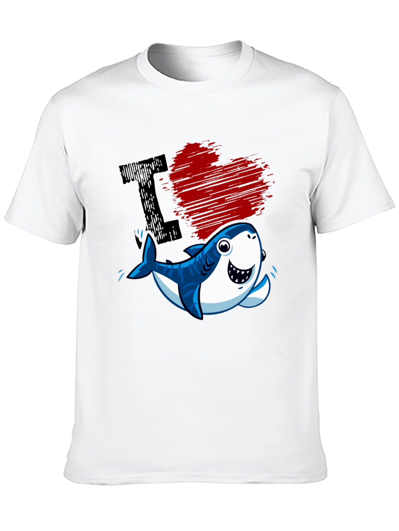 I Love Sharks T-Shirt - Cute Cartoon Graphic Tee