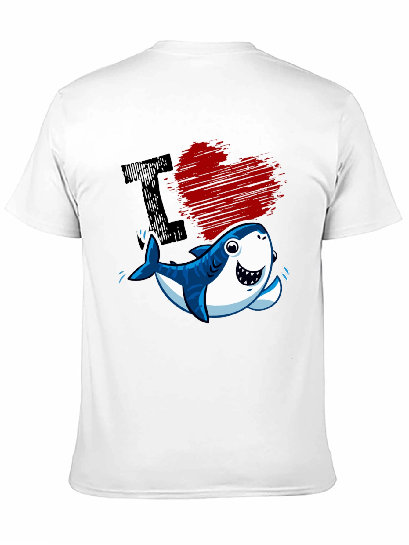 I Love Sharks T-Shirt - Cute Cartoon Graphic Tee