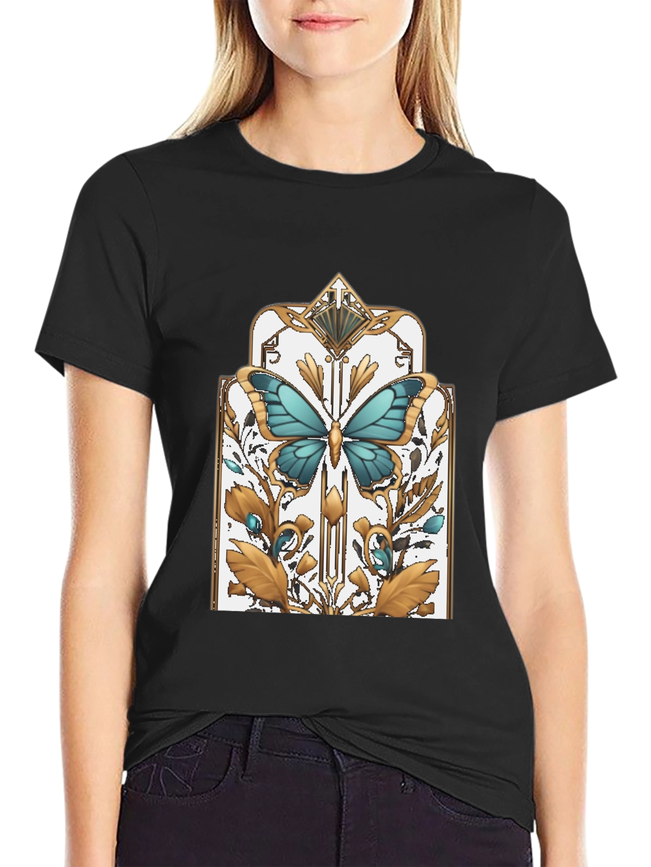 Butterfly Art Deco Graphic T-Shirt