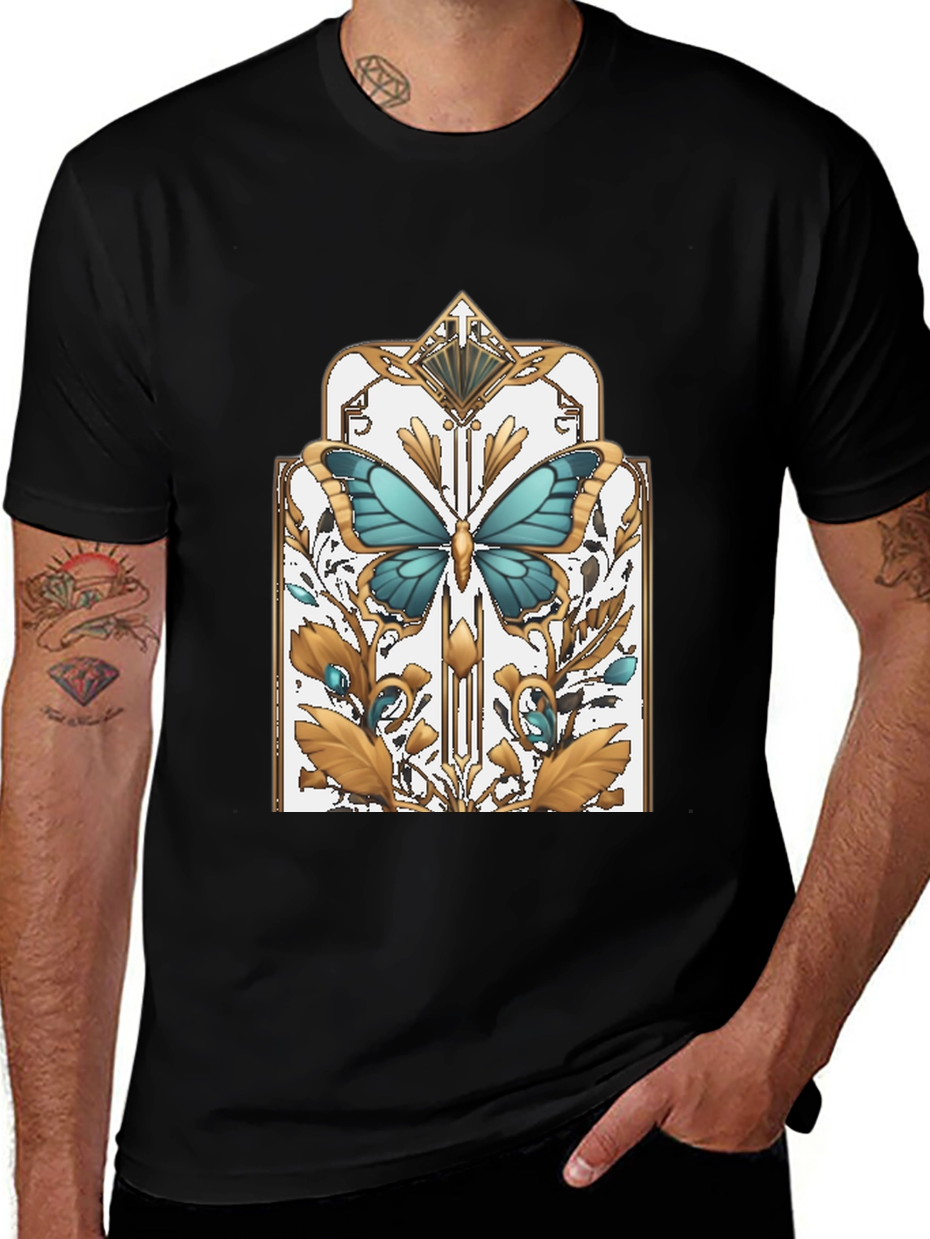 Butterfly Art Deco Graphic T-Shirt