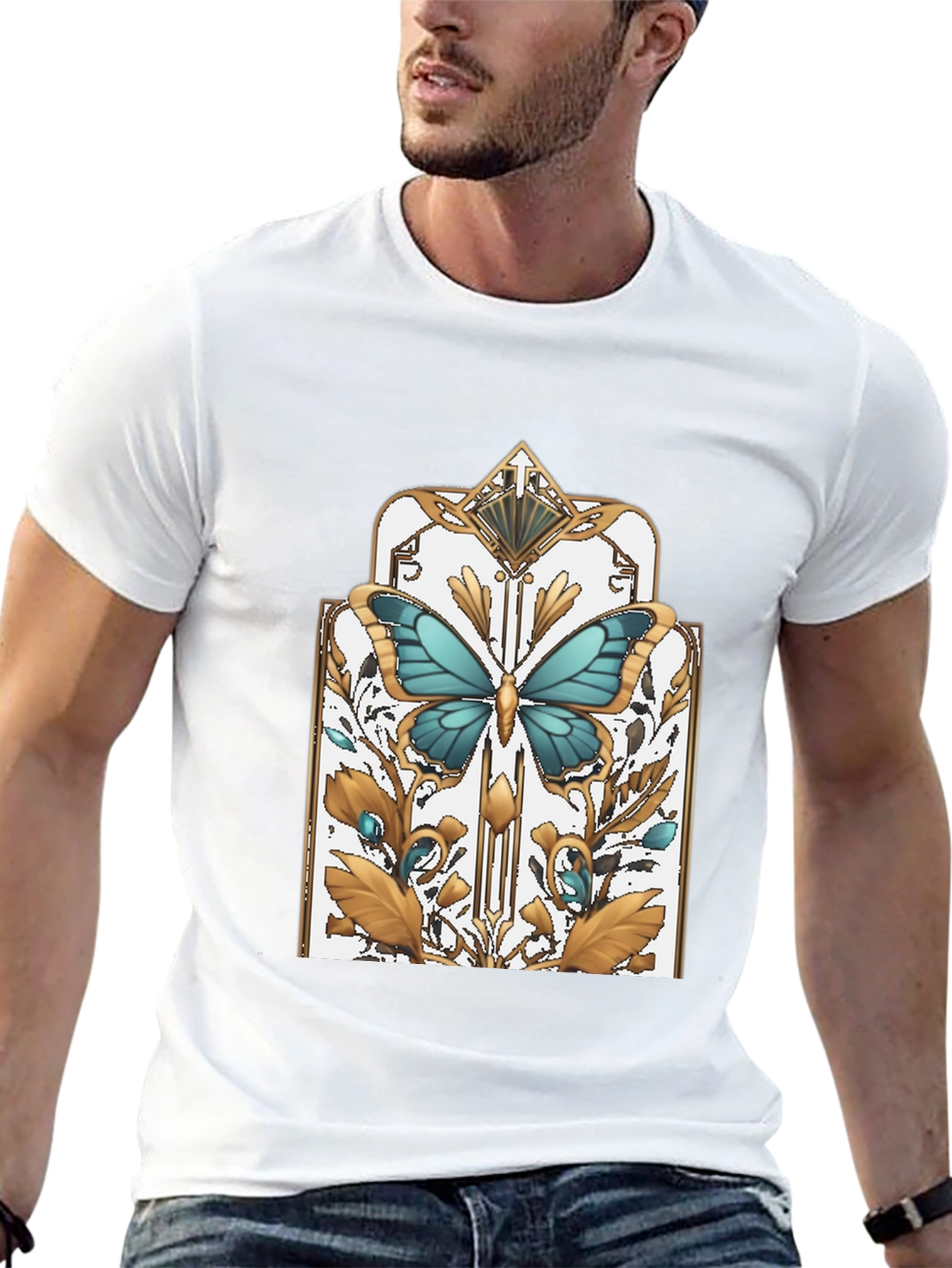Butterfly Art Deco Graphic T-Shirt
