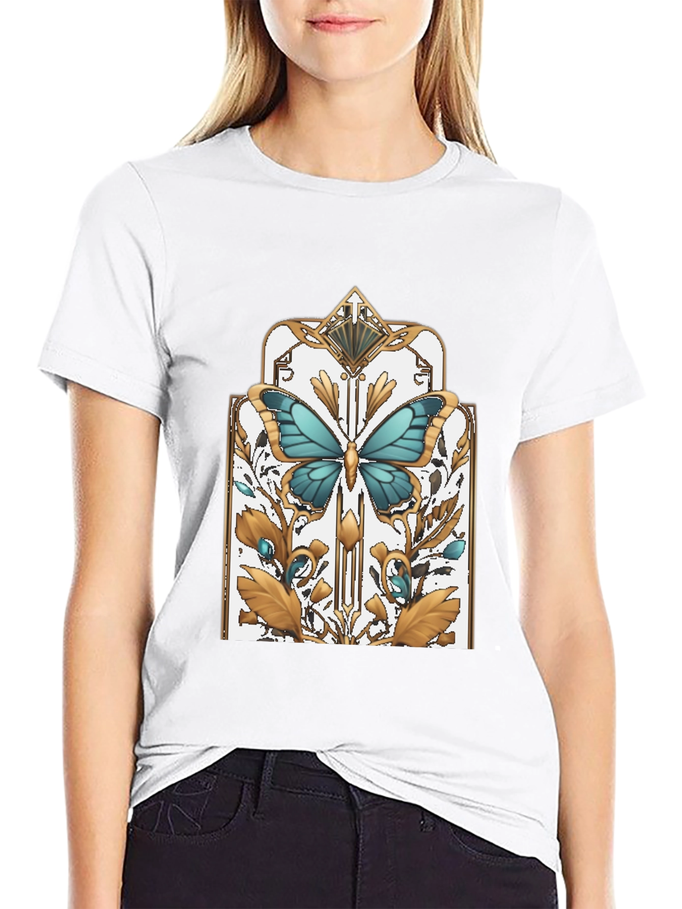 Butterfly Art Deco Graphic T-Shirt