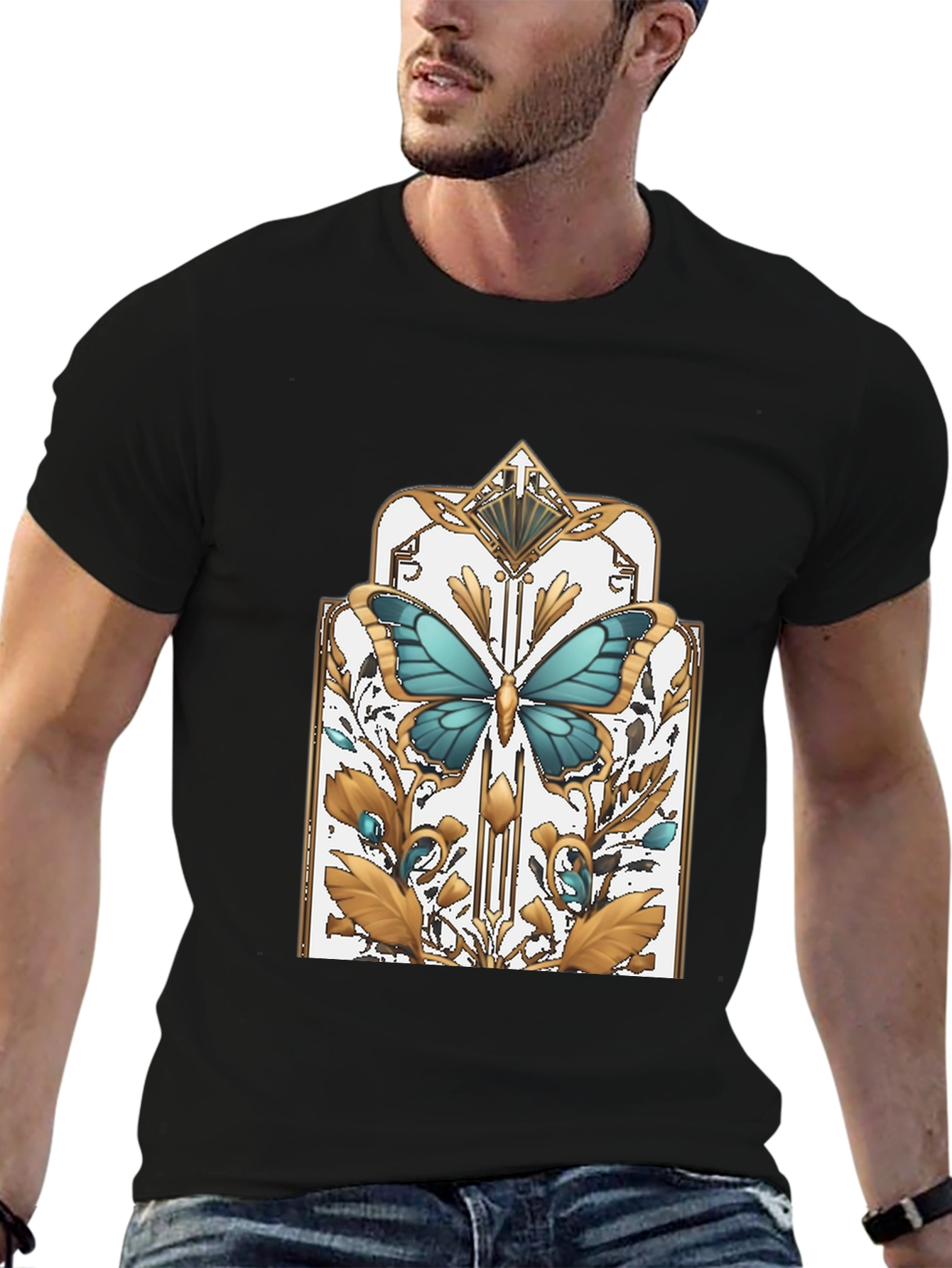 Butterfly Art Deco Graphic T-Shirt