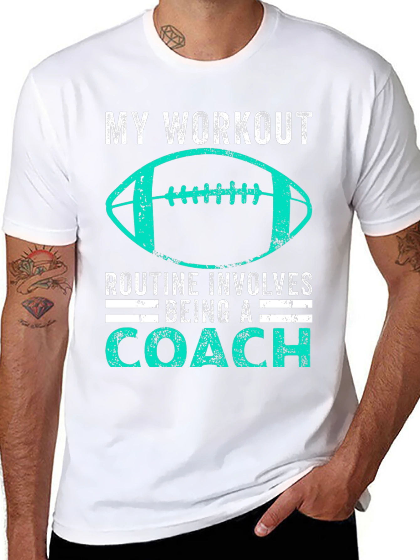 Coach Workout T-Shirt - Football Design