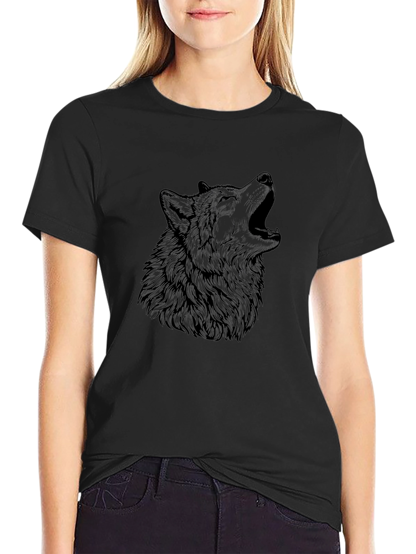 Black Wolf Graphic Tee - Mens Short Sleeve
