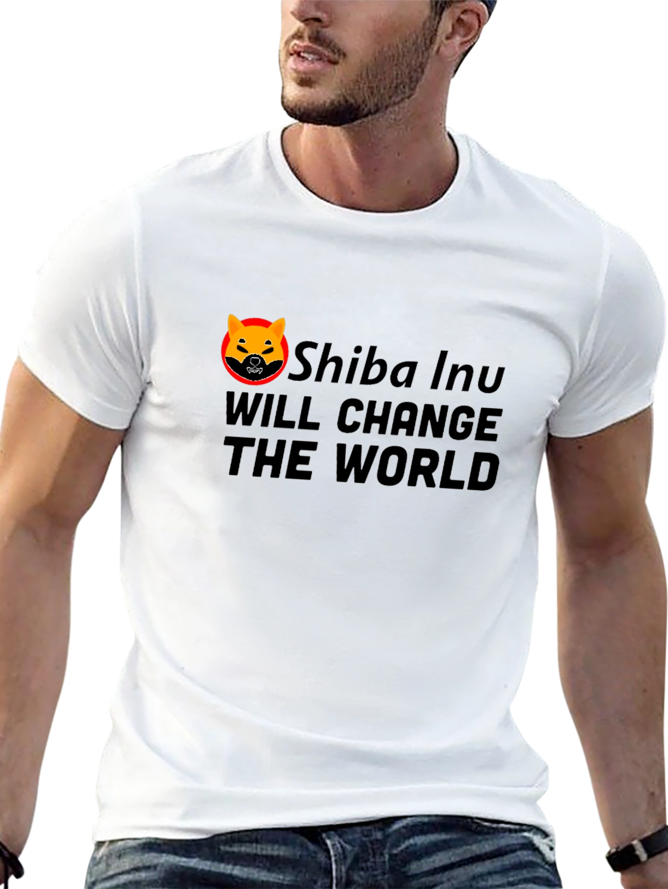 Shiba Inu Change The World Black T-Shirt
