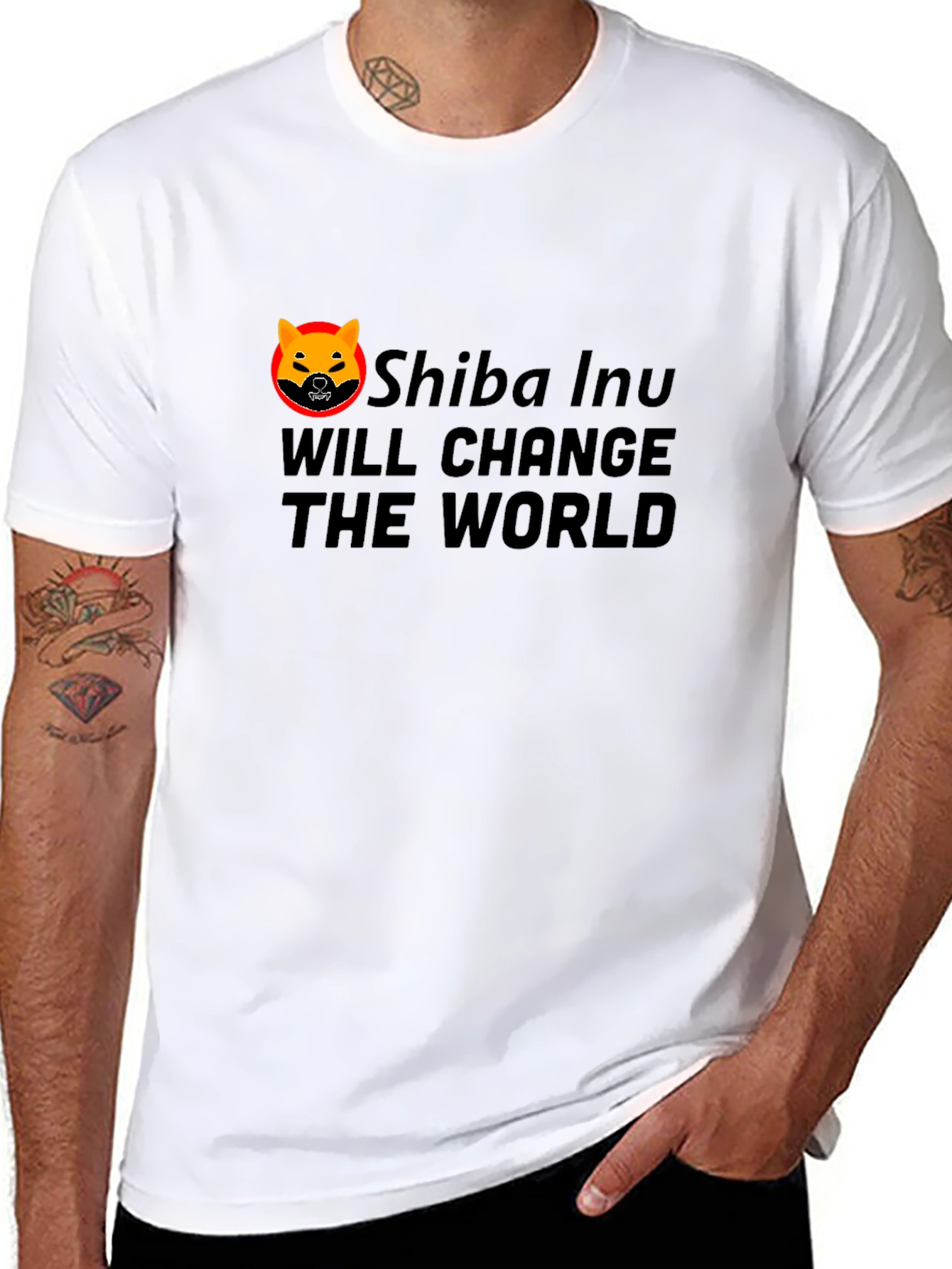 Shiba Inu Change The World Black T-Shirt