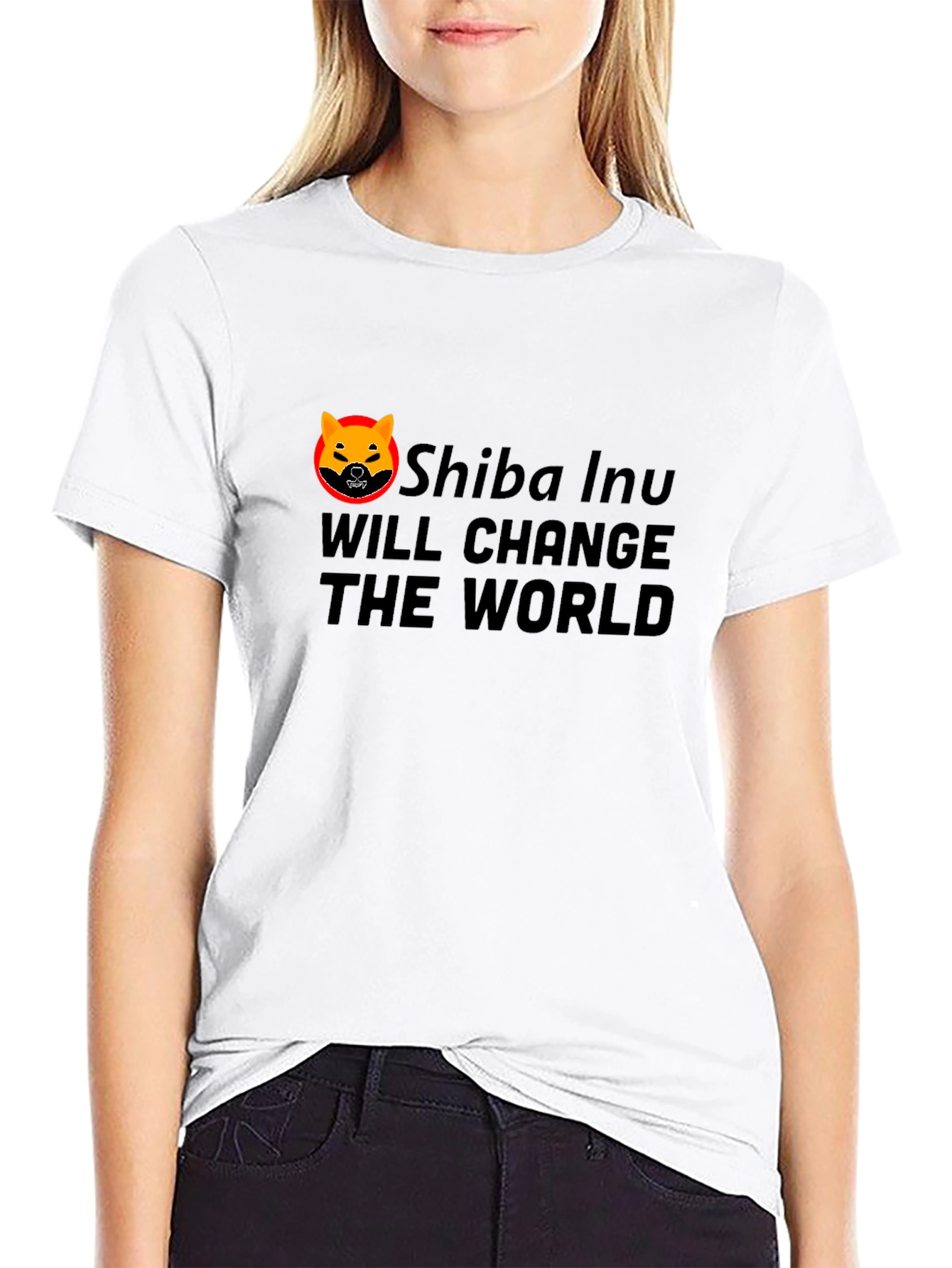 Shiba Inu Change The World Black T-Shirt