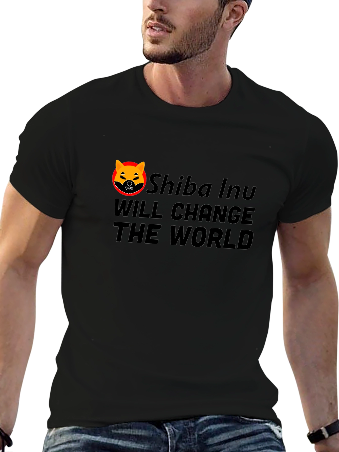 Shiba Inu Change The World Black T-Shirt