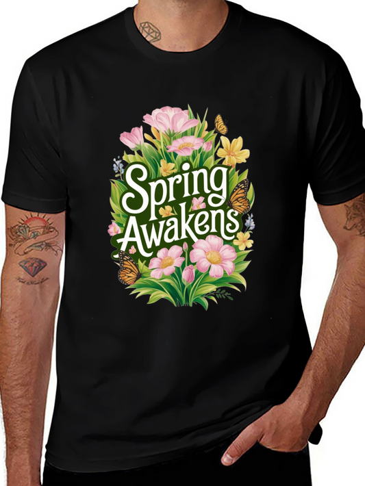 Spring Awakens Black Graphic Tee