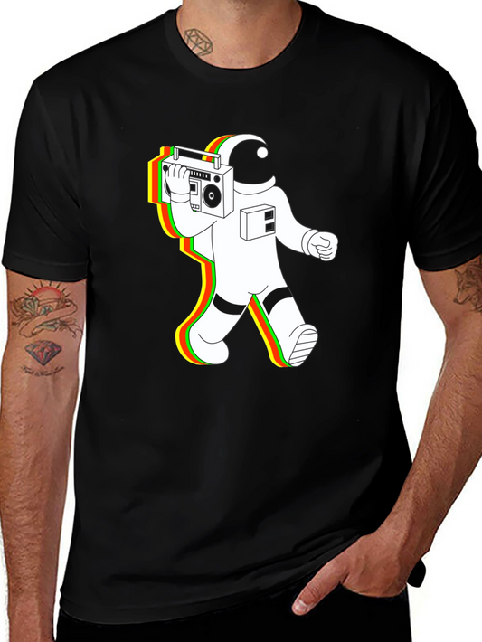 Astronaut Boombox T-Shirt - Retro Space Vibes