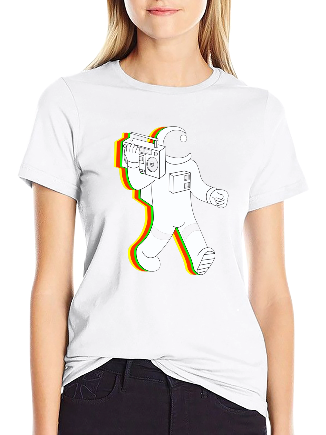 Astronaut Boombox T-Shirt - Retro Space Vibes