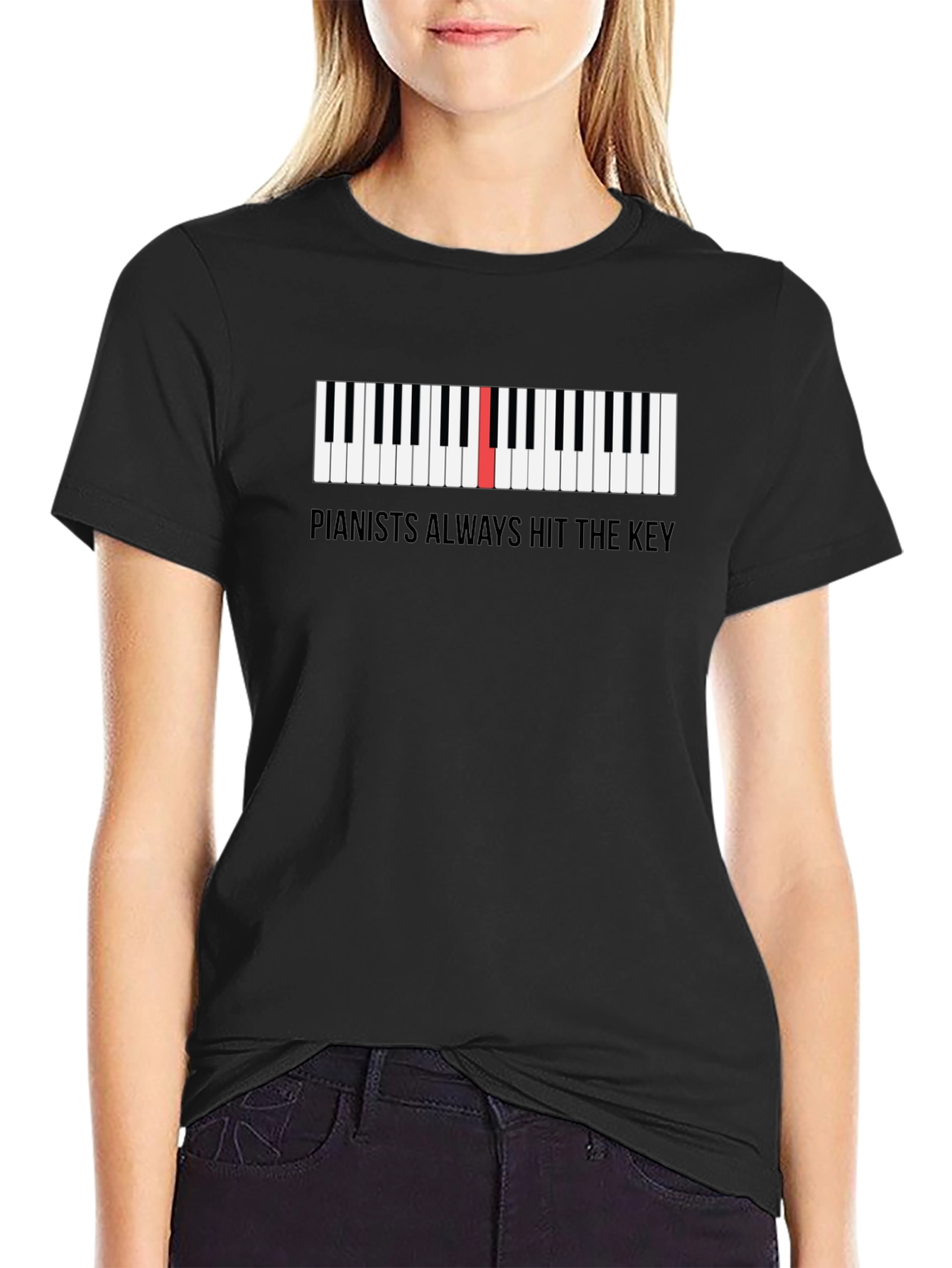 Pianists Always Hit the Key Graphic T-Shirt