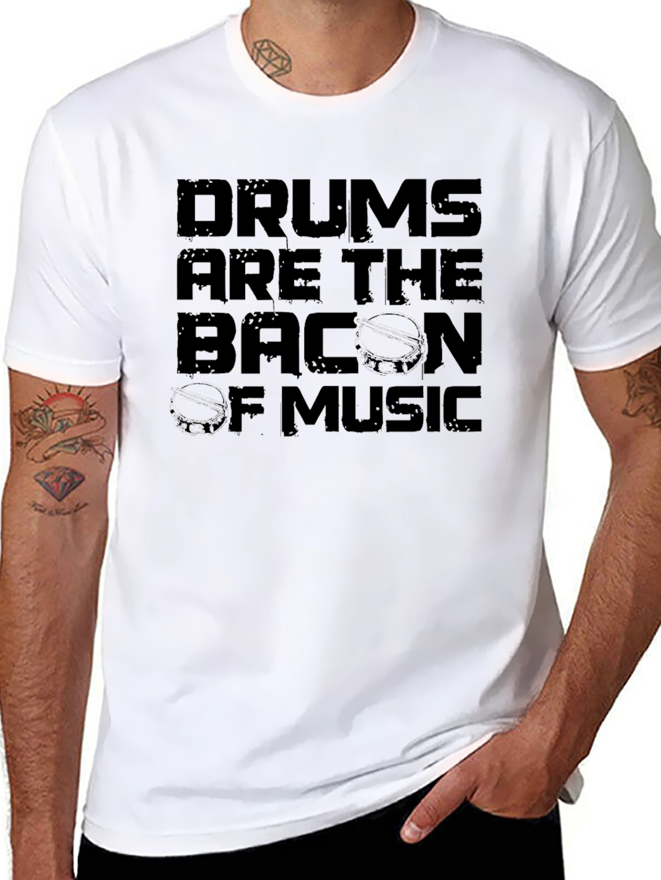 Drums are the Bacon of Music Graphic Tee