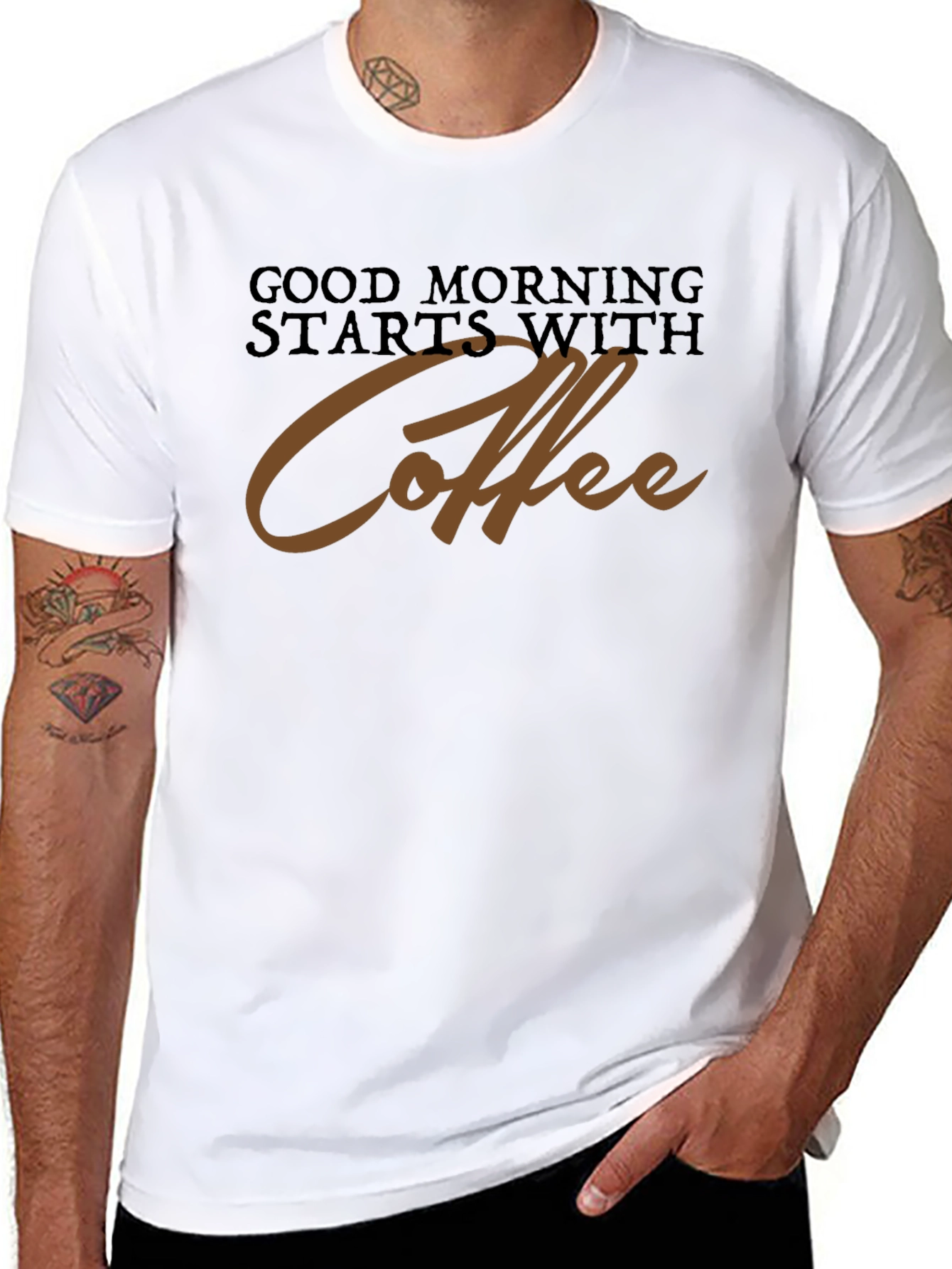 Coffee Lovers Tee: Good Morning Starts With Coffee