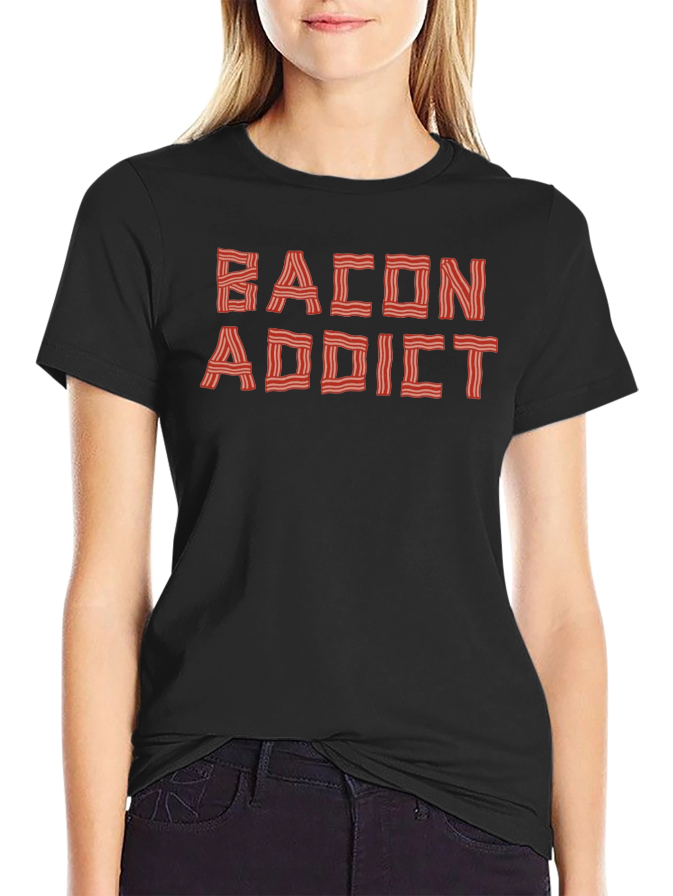 Bacon Addict Graphic Tee - Funny Food Lover T-Shirt
