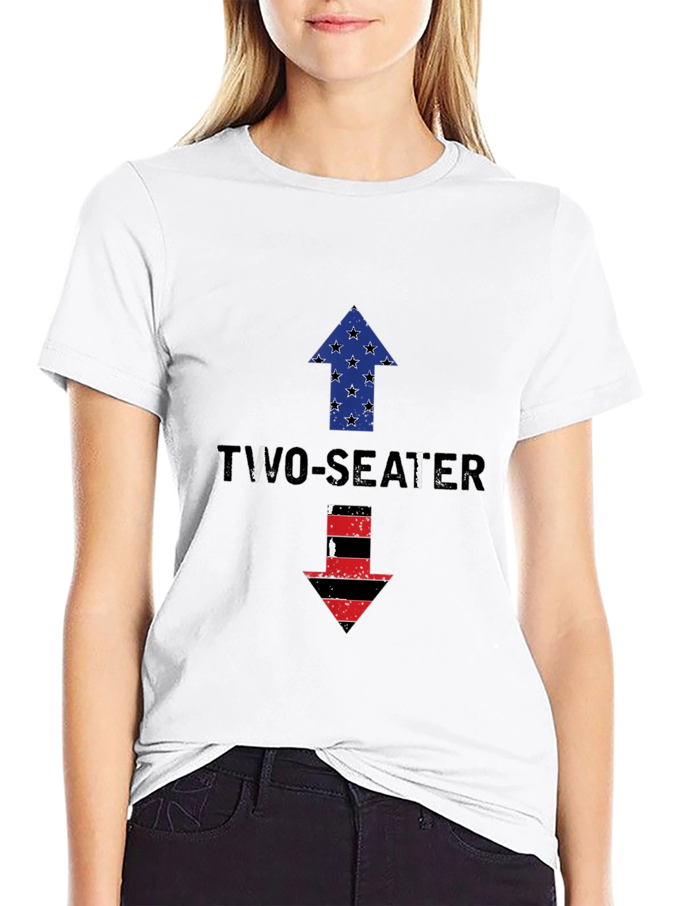Two-Seater Graphic Tee - Patriotic Arrows Design