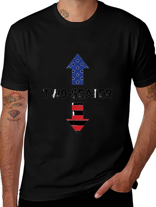 Two-Seater Graphic Tee - Patriotic Arrows Design