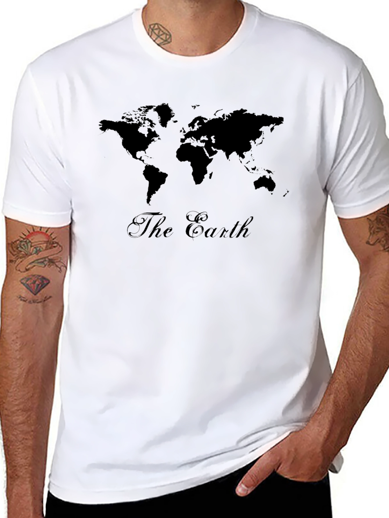 The Earth Map T-Shirt - Black