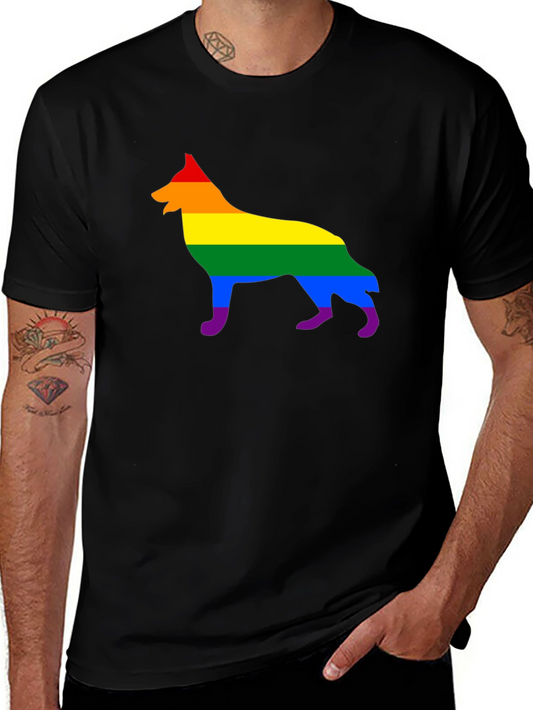 Rainbow German Shepherd T-Shirt - Pride Dog Tee