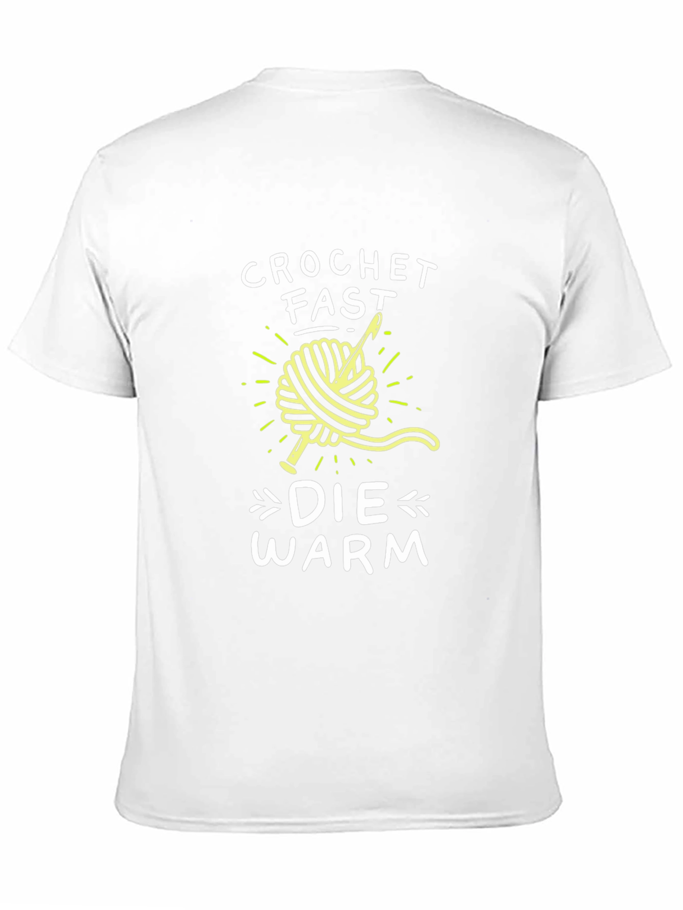 Crochet Fast Die Warm Graphic Tee - Black T-Shirt