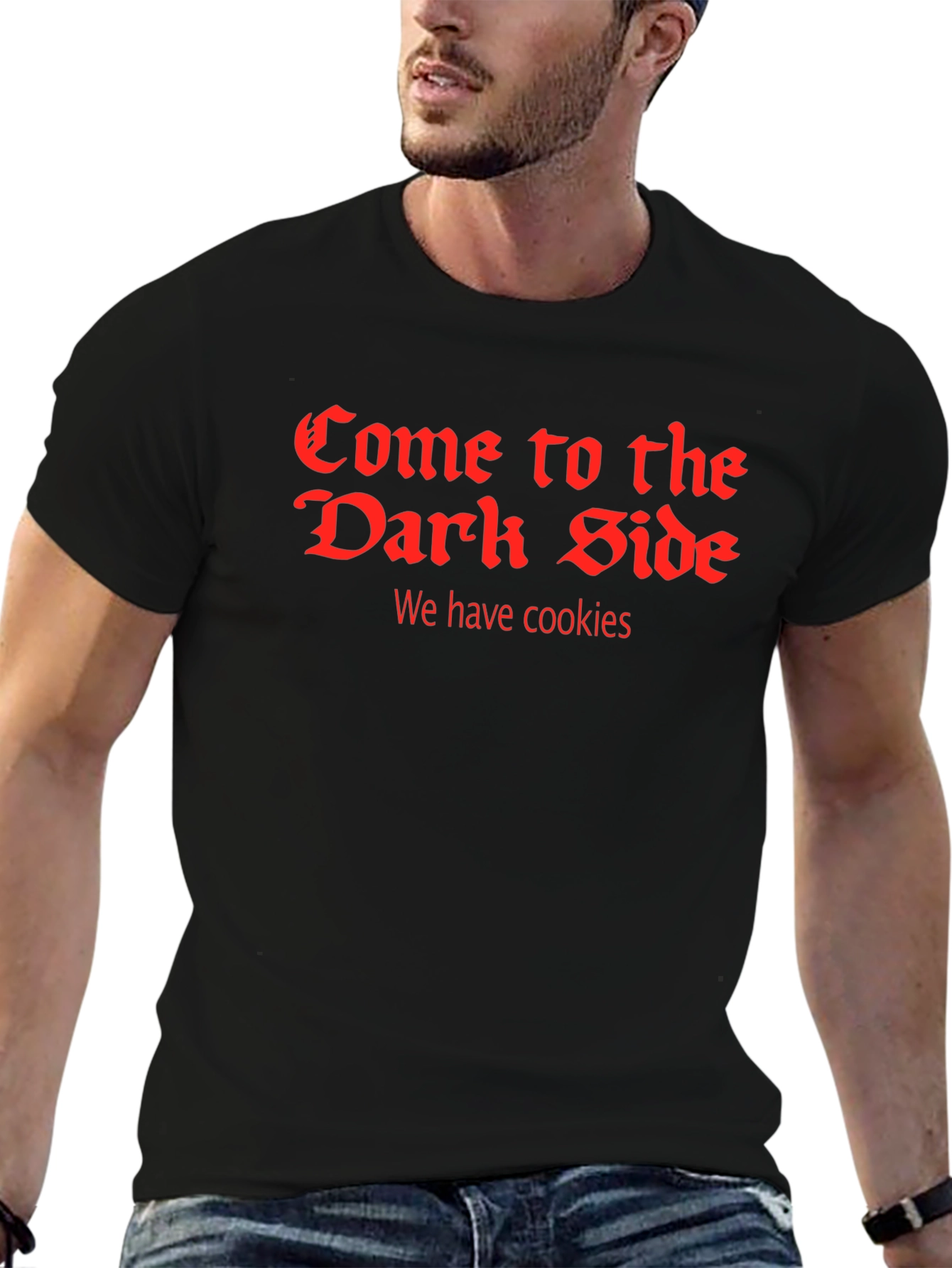 Dark Side Cookies Graphic Tee - Funny Slogan T-Shirt